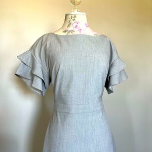 NWT ❣️ Banana Republic Flutter Sleeve Dress- Grey